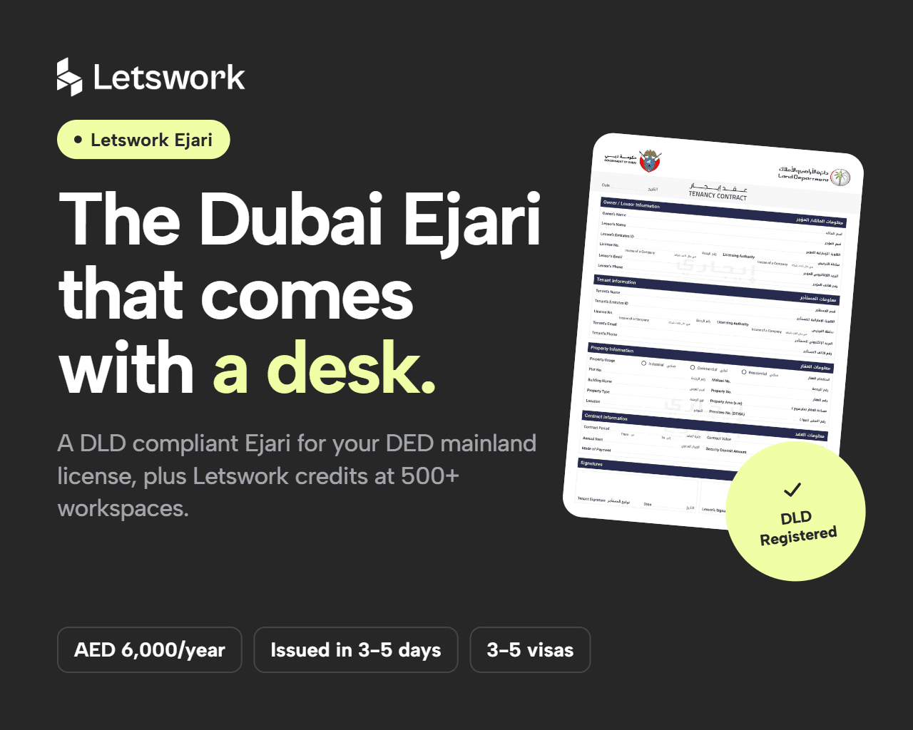 Dubai Ejari Without the Office: How the Letswork Ejari Works